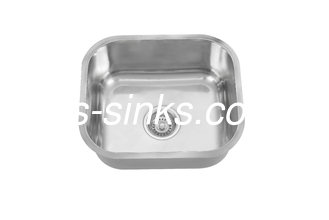 حوض مطبخ مصقول من الفولاذ المقاوم للصدأ من Undermount وعاء واحد صغير مقاس 42 × 36 سم