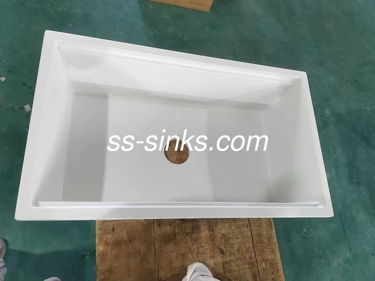 وضع الصرف الخلفي أو الوسطي الحجر الكوارتز المطبخ المغسلة لا يوجد صنبور متضمنة الملحقات صنبور