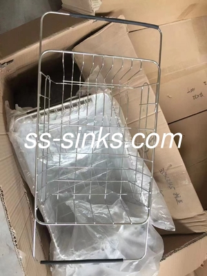 الصلب المقاوم للصدأ الصرف المكعب الحوض المكون من حجرتين للكفاءة في غسل الصحون التجاري