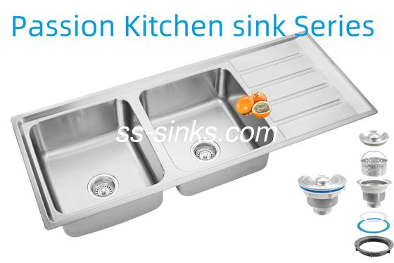 1200 × 500 مم الزاوية الفولاذ المقاوم للصدأ مطبخ حوض الصرف الخلفي وضع الصرف الصحي لمطعم المطبخ الخاص بك