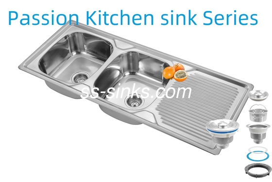 حوض مطبخ من الفولاذ المقاوم للصدأ بحجم 1200 × 500 مم مع واجهة أمامية، بسماكة 0.6 مم / 0.8 مم / 1.0 مم وحجم المنتج