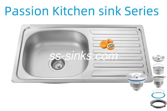 33 × 22 بوصة حوض المطبخ مع الصلب المقاوم للصدأ 18/10 الكروم / النيكل والملحقات Colander