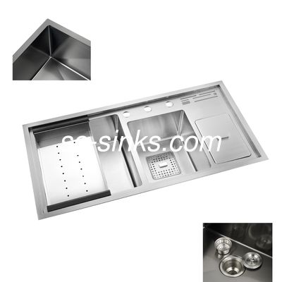 حوض مطبخ يدوي الصنع مع لوح تصريف حل مصفاة تصريف أرضية الحمام المثالي
