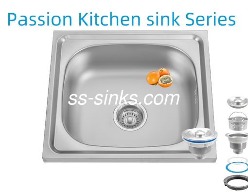 تصميم عصري أسلوب مطبخ فوقي يحتوي على فتحة تصريف 3.5 بوصة وشكل وعاء مستطيل