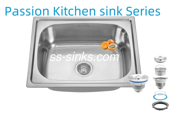 عمق الوعاء 21 سم المئزر الفولاذ المقاوم للصدأ المطبخ المغسلة 3.5 بوصة فتح الصرف ل الأداء