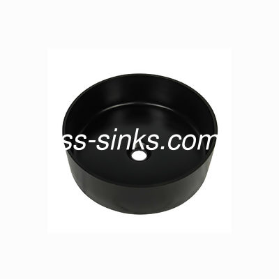 410mm الكوارتز الأسود Undermount جولة بالوعة المطبخ وعاء واحد مع Splashback